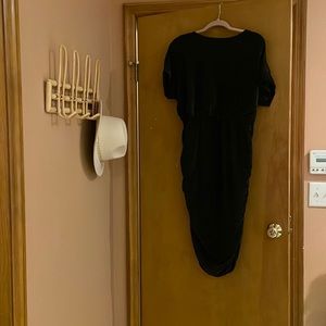 Gorgeous black and gold sparkle ruched dress